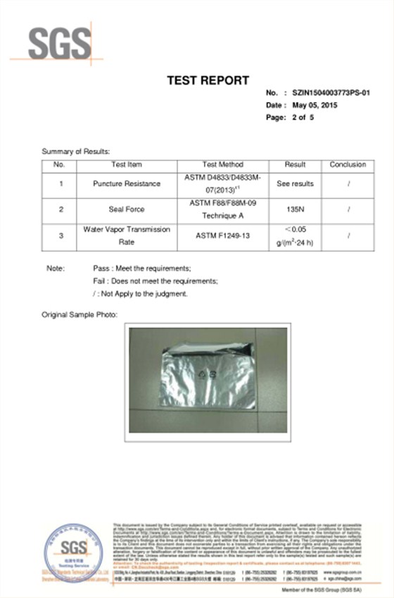 2015-Foil bag-封邊強(qiáng)度-穿刺-水蒸氣透過率