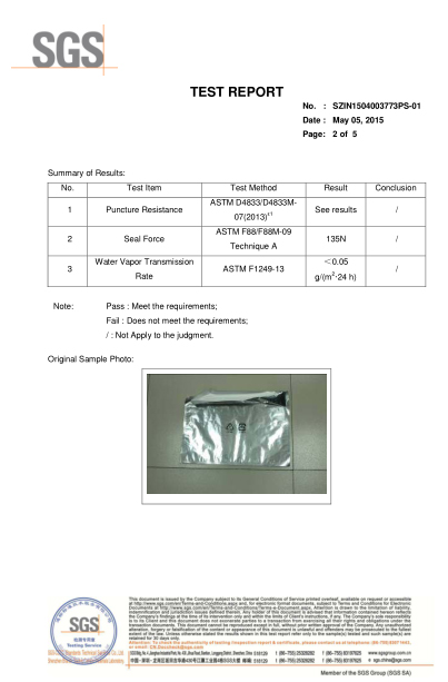 2015-Foil bag-封邊強度-穿刺-水蒸氣透過率